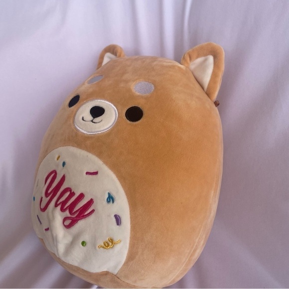 10" Squishmallows Official Plush  Angie the Brown Celebration Dog - Picture 2 of 7